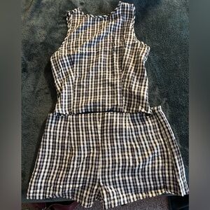Checkered Sleeveless Romper
